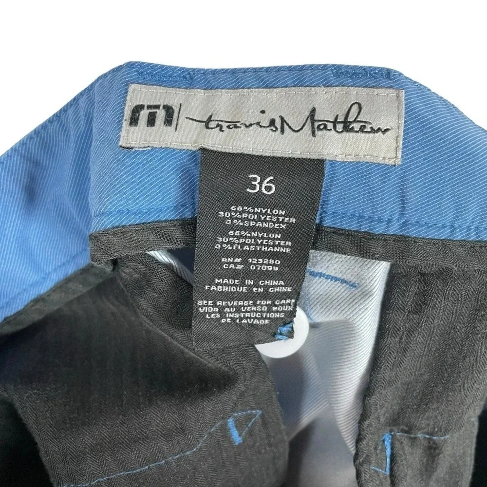 TravisMathew Mens Blue Performance Golf Shorts Stretch Quick Dry Size 36